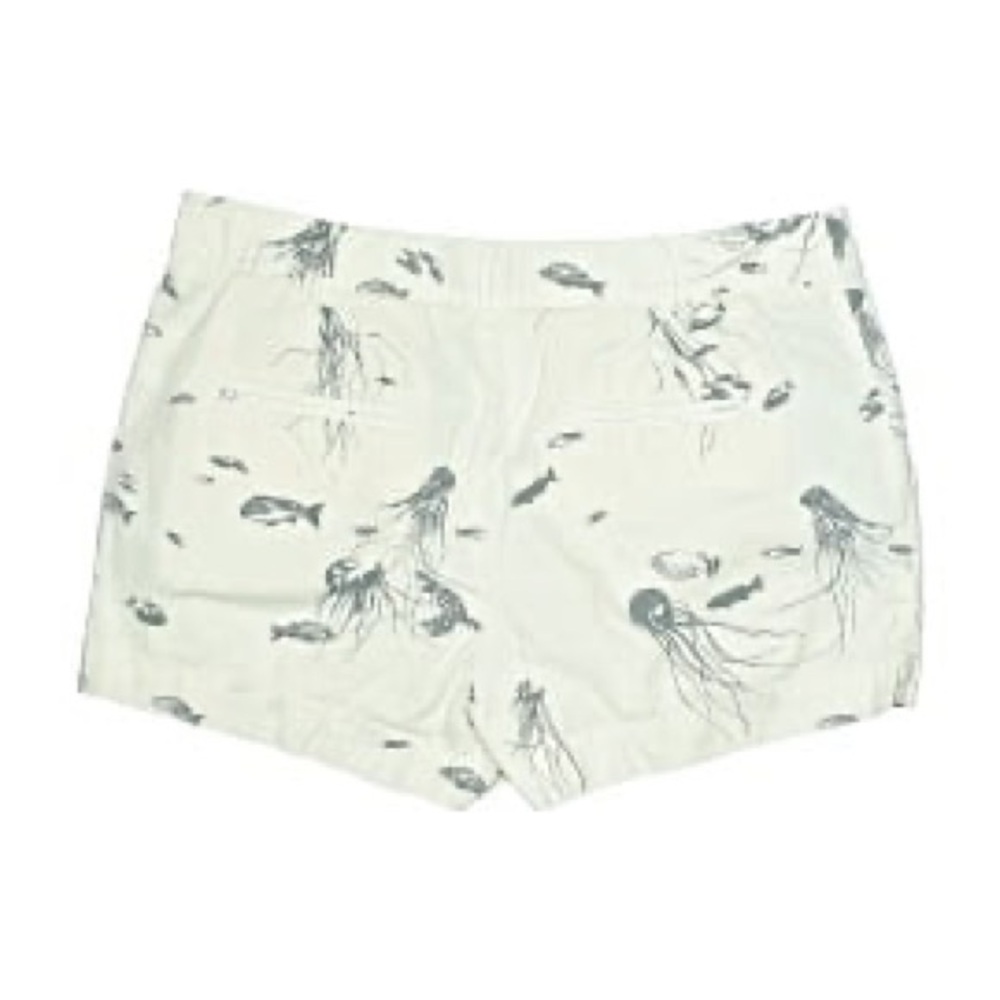 Anthropologie Cream High-Waist Shorts with Gray Jellyfish Print